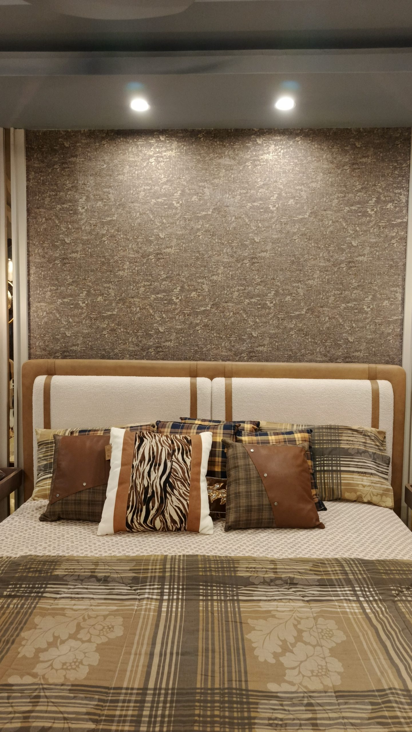 Modern Wooden Bed with Upholstered Headboard – King/Queen Size | EasyDecor - Image 5