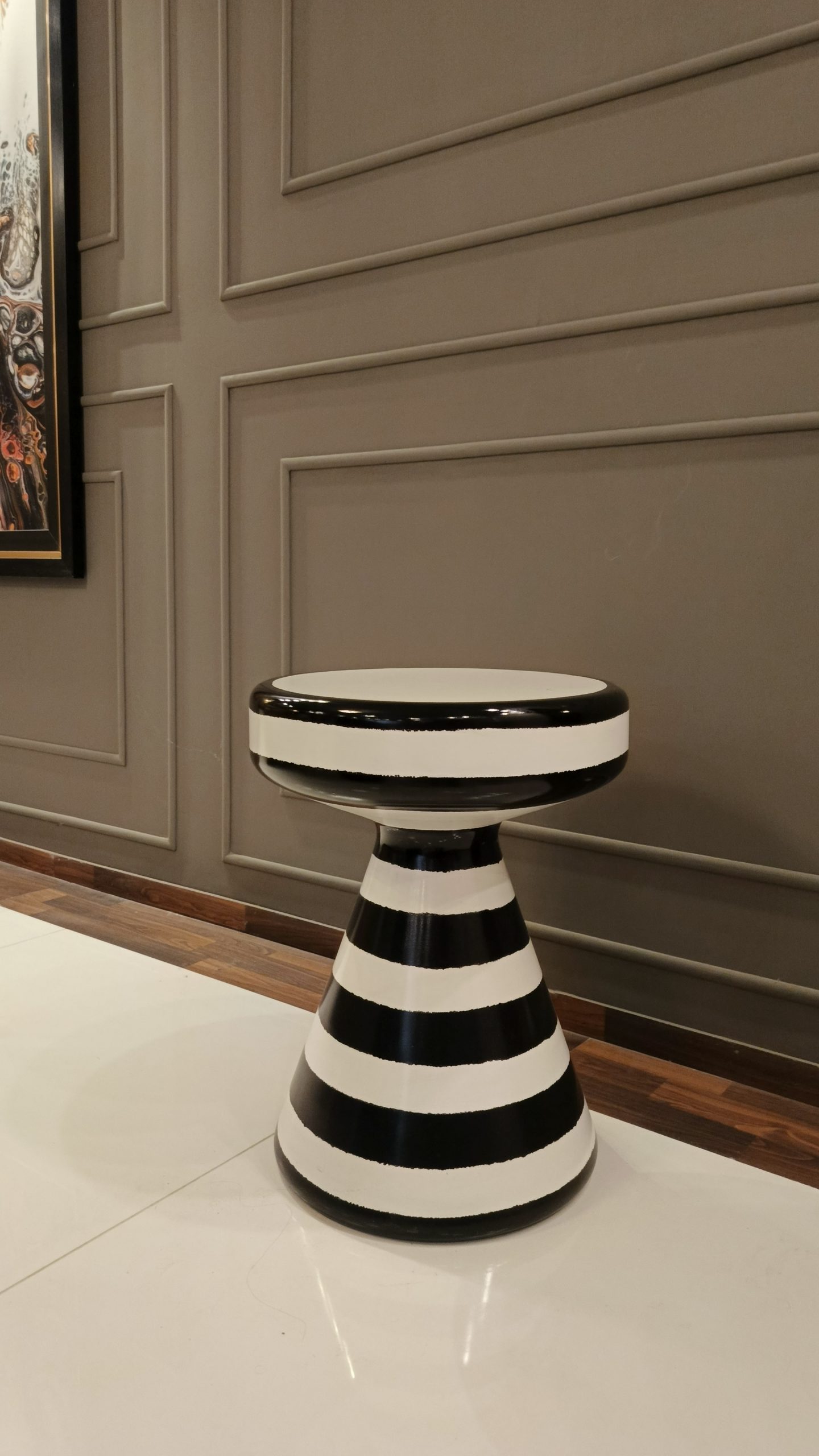 Zebra Print Accent Table — Luxury Statement Side Table for Living Room & Bedroom Décor